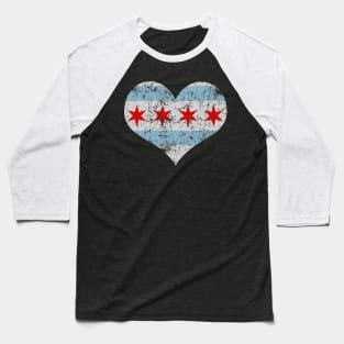 Chicago Heart Flag Love Home City Baseball T-Shirt